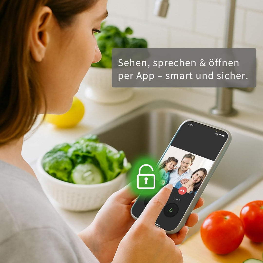 4-Draht Video Türsprechanlage mit Kamera, 7" Innenmonitor, 1080P Nachtsicht, Gegensprechanlage mit A