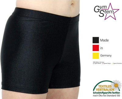 Shorty Kinder Hipster Kurze Mädchen Sporthose Glanz Lycra bi-elastisch Fitnesshose Hüfthose Hotpants