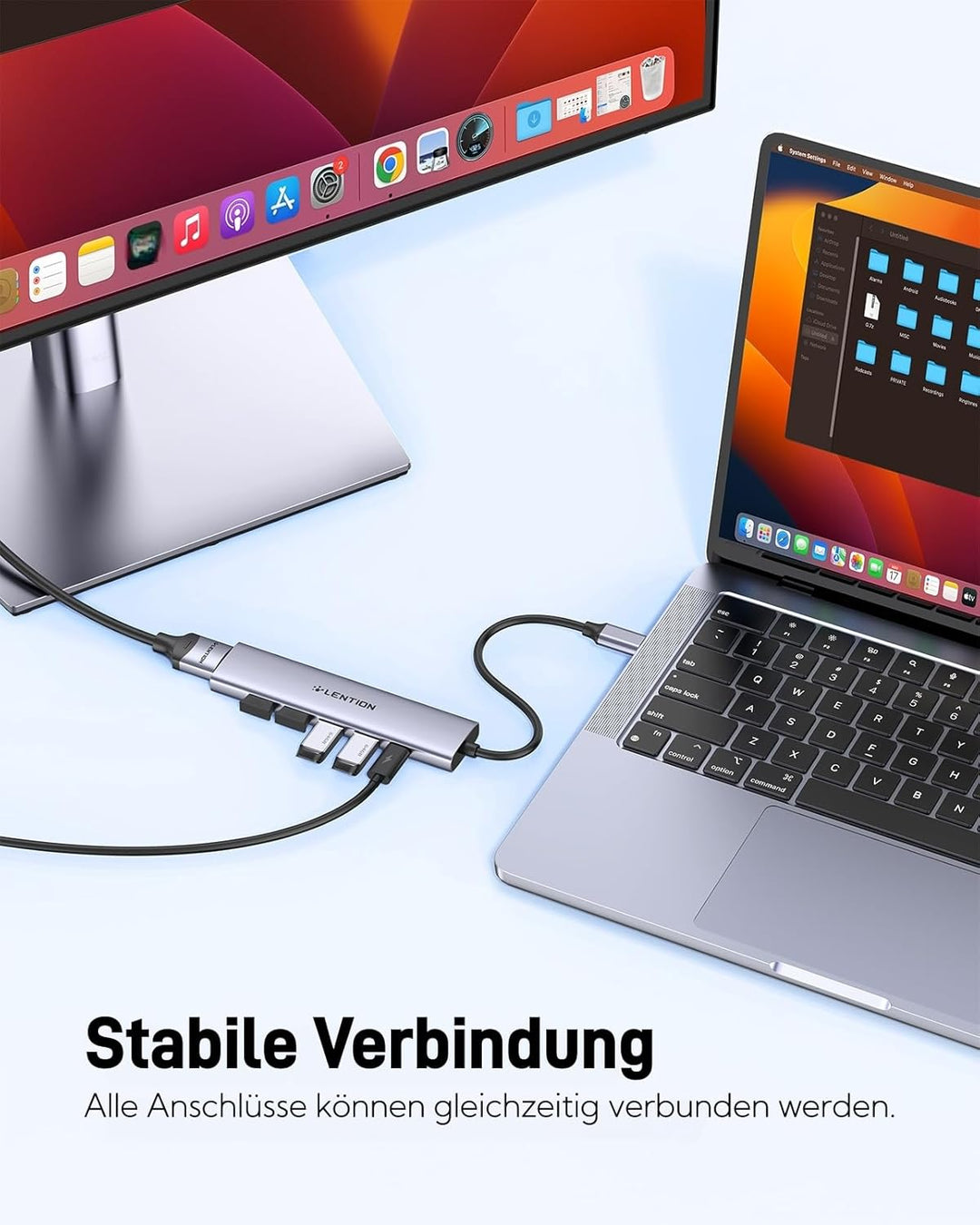 LENTION USB C Hub mit 100W PD Aufladung, 4K HDMI, USB 3.0 & 2.0 Adapter auf HDMI, Kompatibel 2025-20