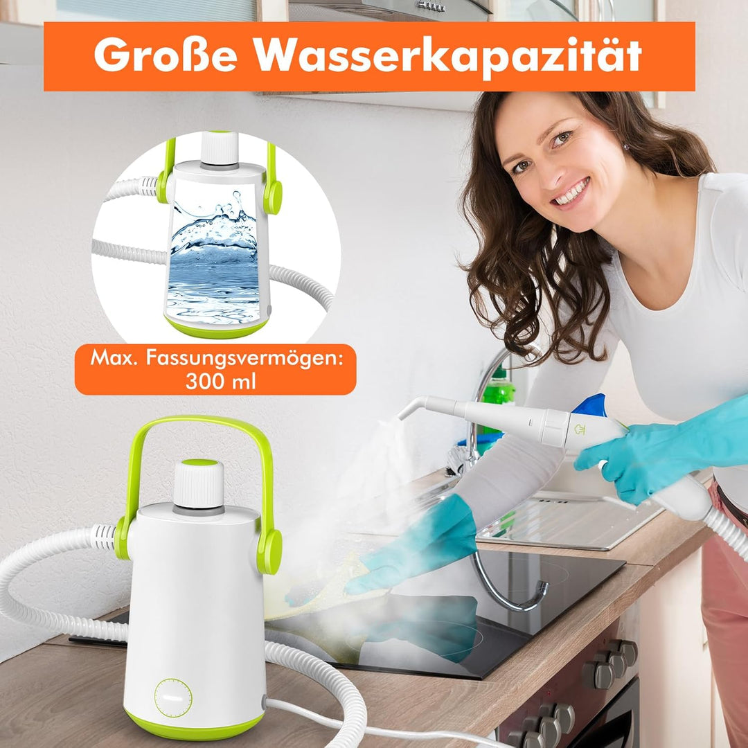 GOPLUS Dampfreiniger Handgerät, 1000W Handdampfreiniger, Aufheizzeit: 3 min., Dampfdruck: Max. 3 bar