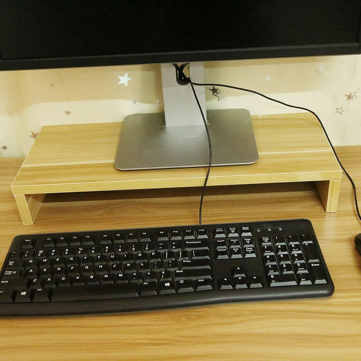 Monitorständer aus Holz, Schreibtisch-Monitorständer, für Monitor Fernseher Notebook Display Regal 5
