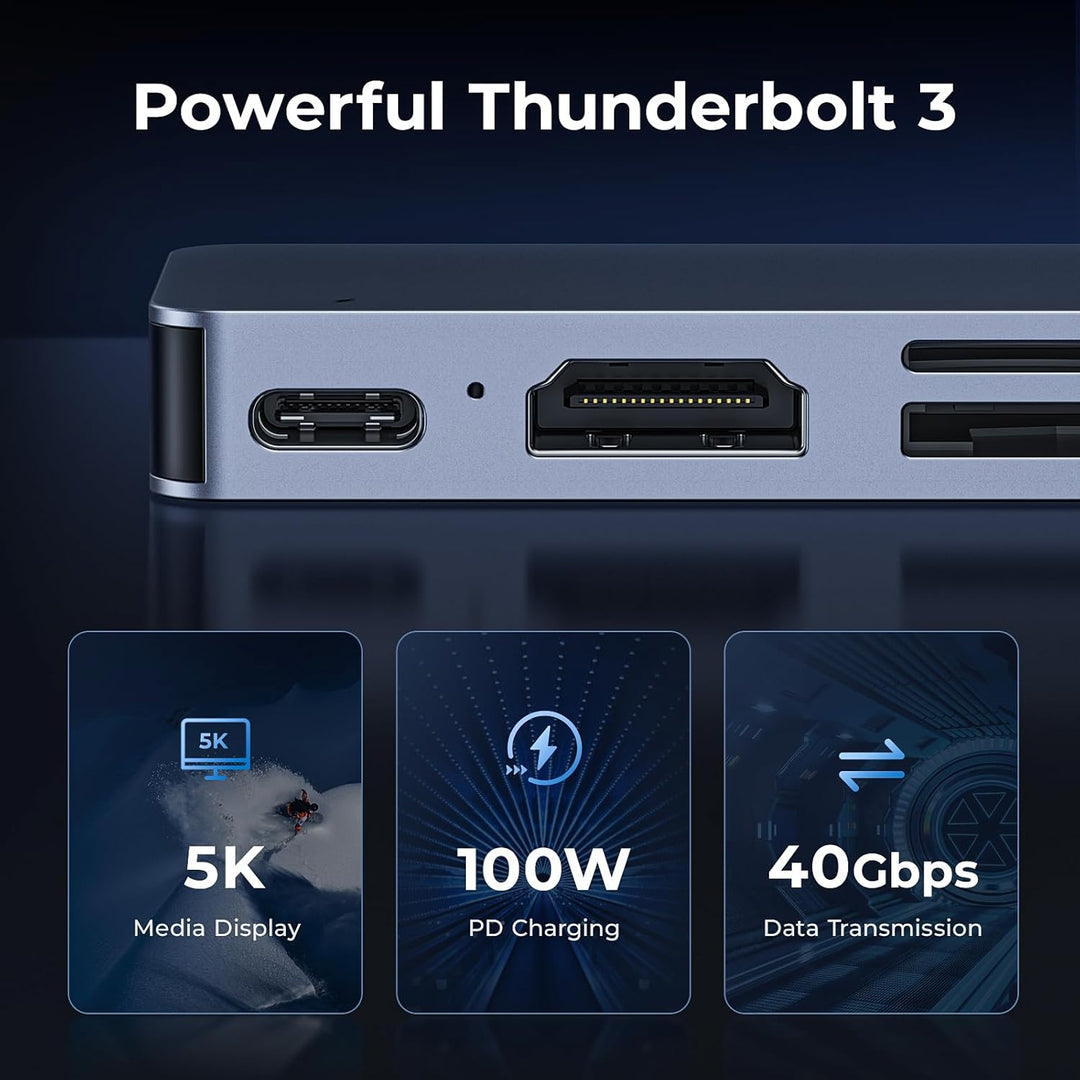 RayCue USB-C Hub HDMI für MacBook Pro/Air M1/M2 (2021-2023) – 4K HDMI Adapter, 3X USB-A 3.0, Thunder