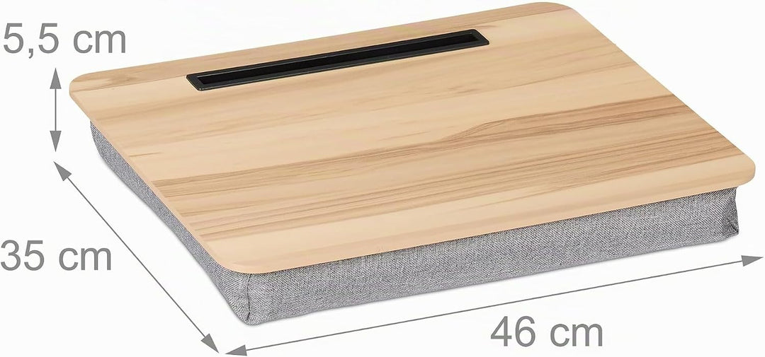Relaxdays Laptopkissen mit Handyhalter, BxT: 46 x 35 cm, Laptopunterlage für Bett &amp; Sofa, Laptop Kni