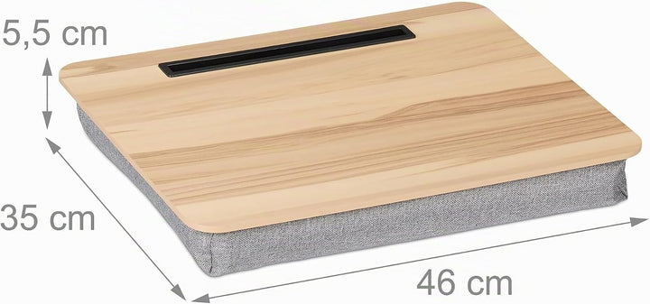Relaxdays Laptopkissen mit Handyhalter, BxT: 46 x 35 cm, Laptopunterlage für Bett &amp; Sofa, Laptop Kni