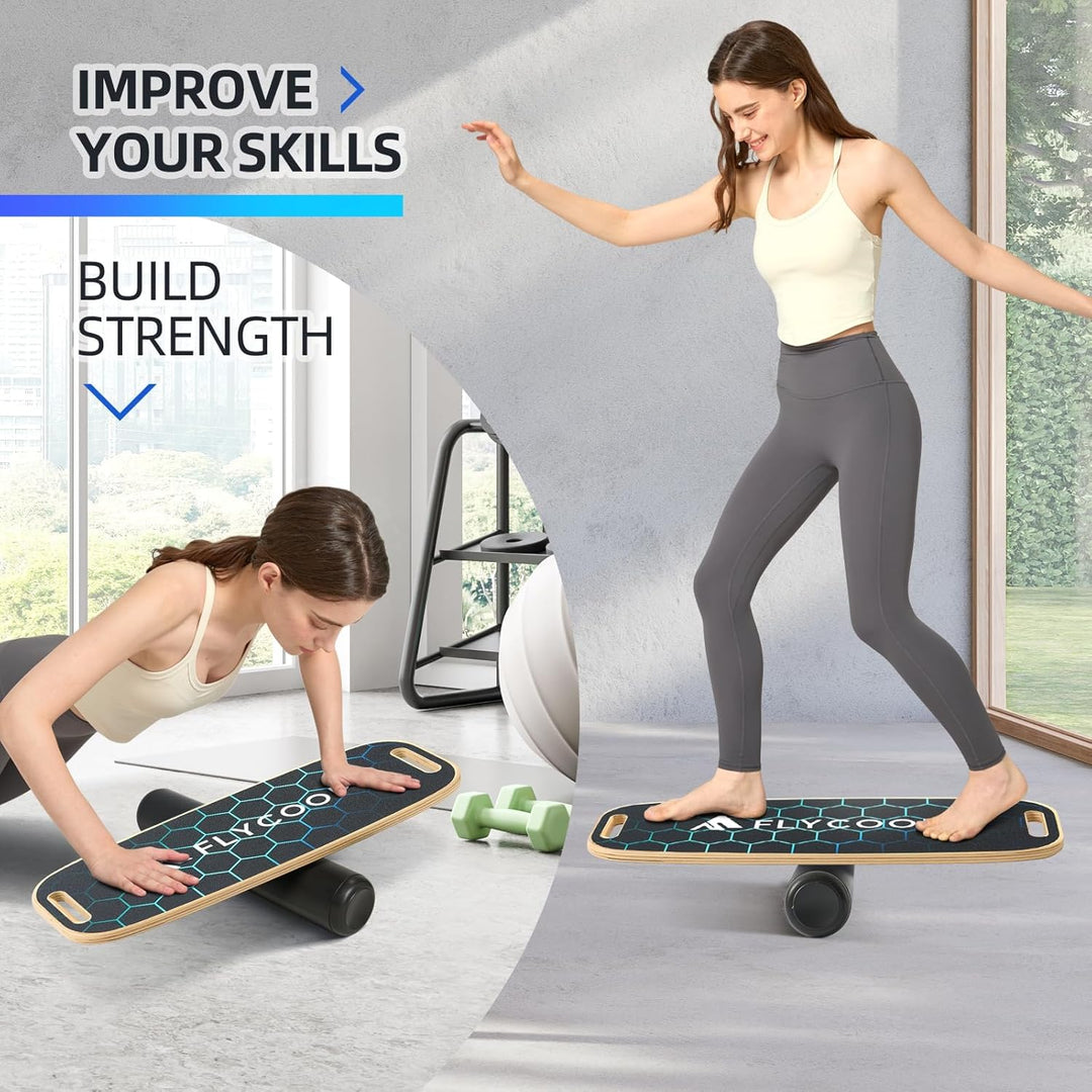 Balance Board Erwachsene Balancierbrett Holz Indoorboard Surf Skateboard Indoor Surfboard Trickboard