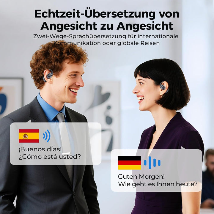 MINISO MS156 AI Kopfhörer Übersetzer, 3-in-1 Übersetzungskopfhörer in Echtzeit mit KI-Übersetzungsfu