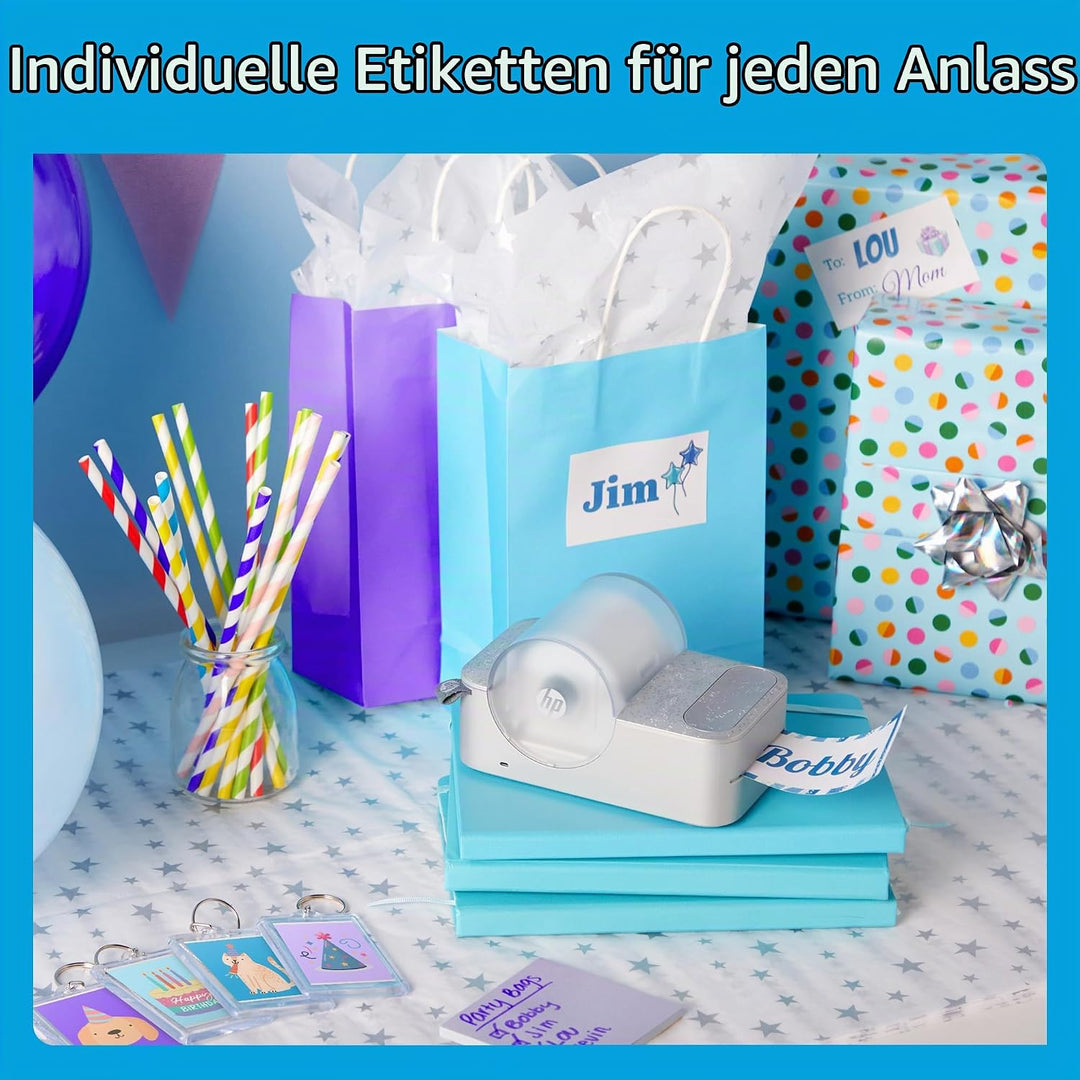 HP Sprocket Panorama Instant- Tragbarer Farbetiketten- und Fotodrucker (Grau). Personalisieren Sie D