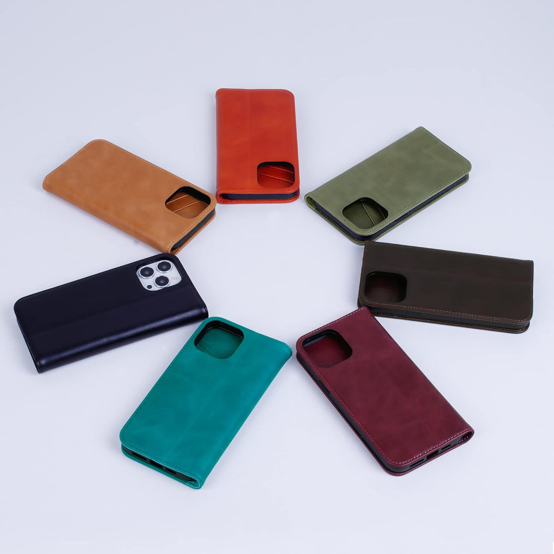 VISOUL Hülle für iPhone 13 Pro Max Handyhülle Schutzhülle TPU [Echtleder] [Kartenfach] [Magnet] [Sta