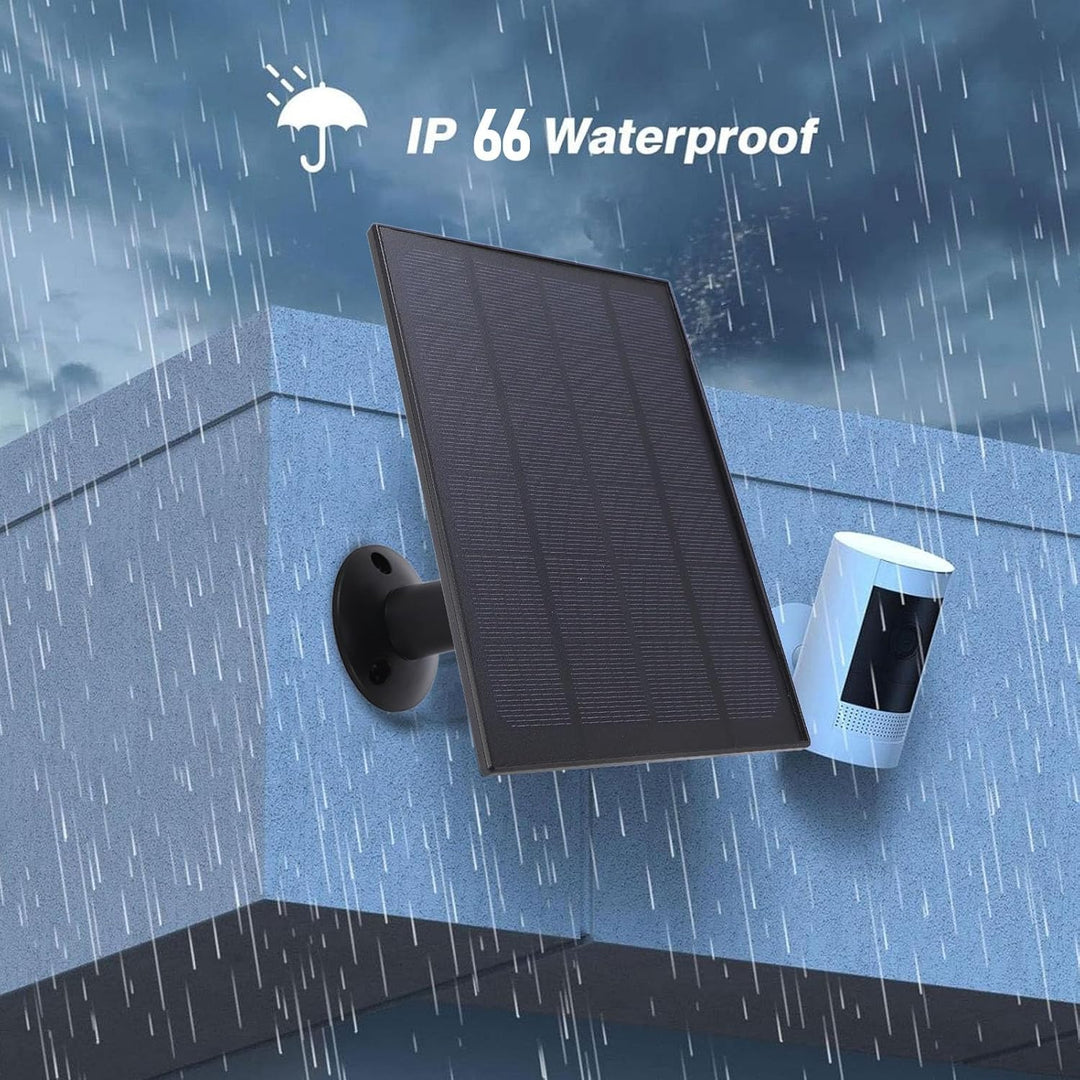 8W Solarpanel -Ladegerät für Überwachungskameras Im Freien mit Micro USB & USB C -Anschluss für Ring