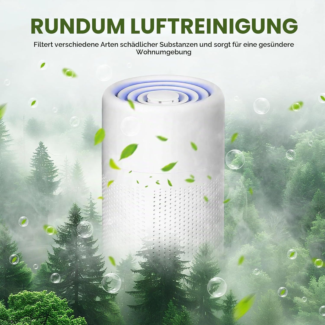 Air Purifier Schlafzimmer,Mini Luftreiniger für Zuhause und Büro,H13 HEPA Filter für Allergien,Staub
