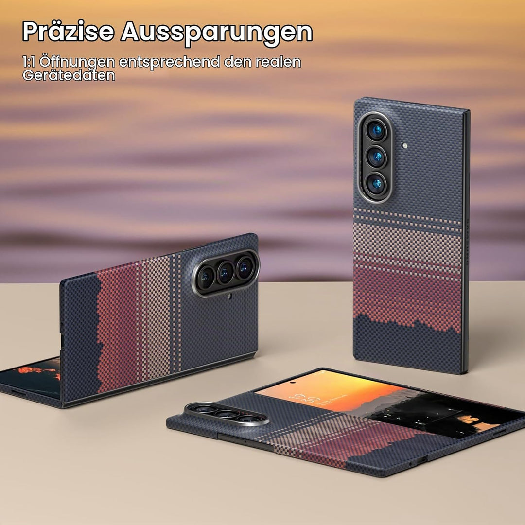 memumi Magnetische Carbon Hülle für Galaxy Z Fold 7, [mit Schutzfolie] kompatibel mit Mag-Safe, echt