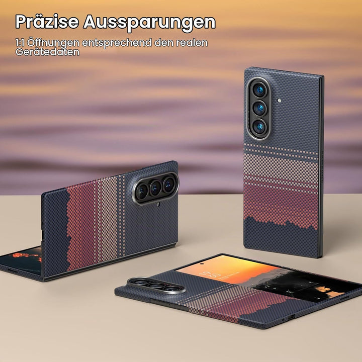 memumi Magnetische Carbon Hülle für Galaxy Z Fold 7, [mit Schutzfolie] kompatibel mit Mag-Safe, echt
