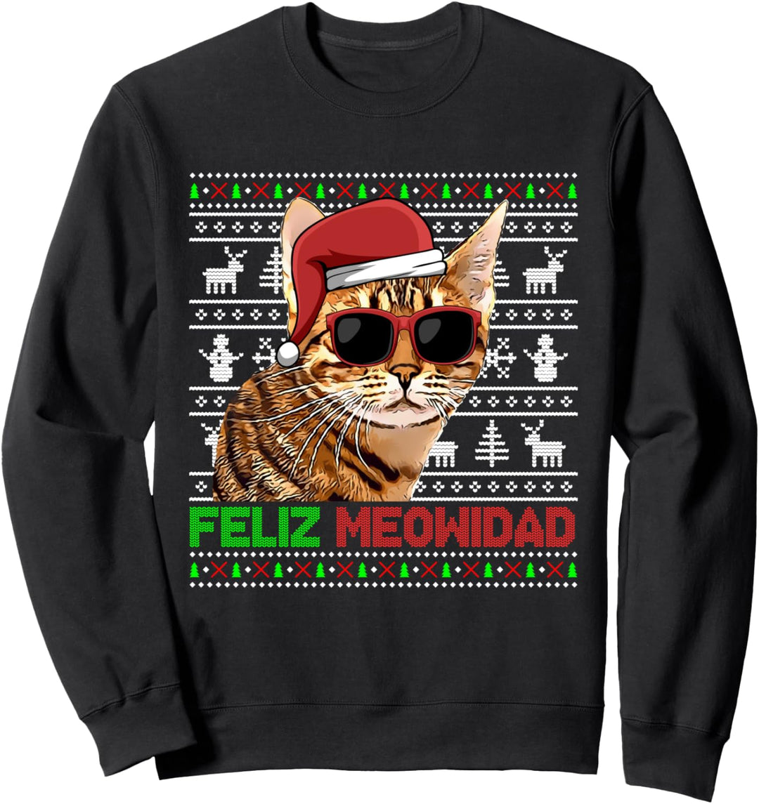 Ocicat Cat Feliz Meowidad Lustige Weihnachten Sweatshirt