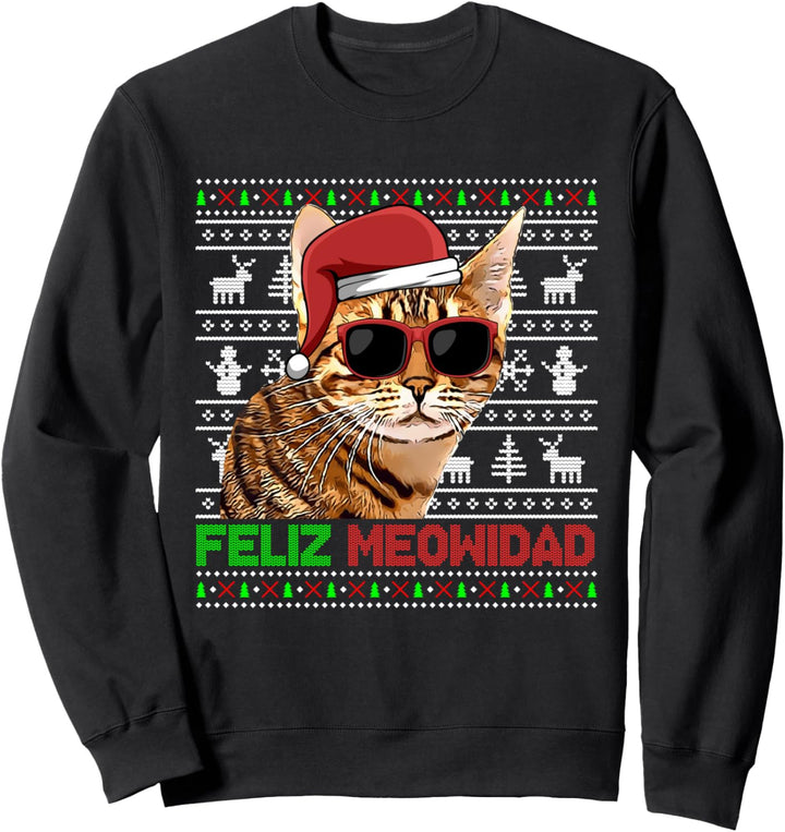 Ocicat Cat Feliz Meowidad Lustige Weihnachten Sweatshirt