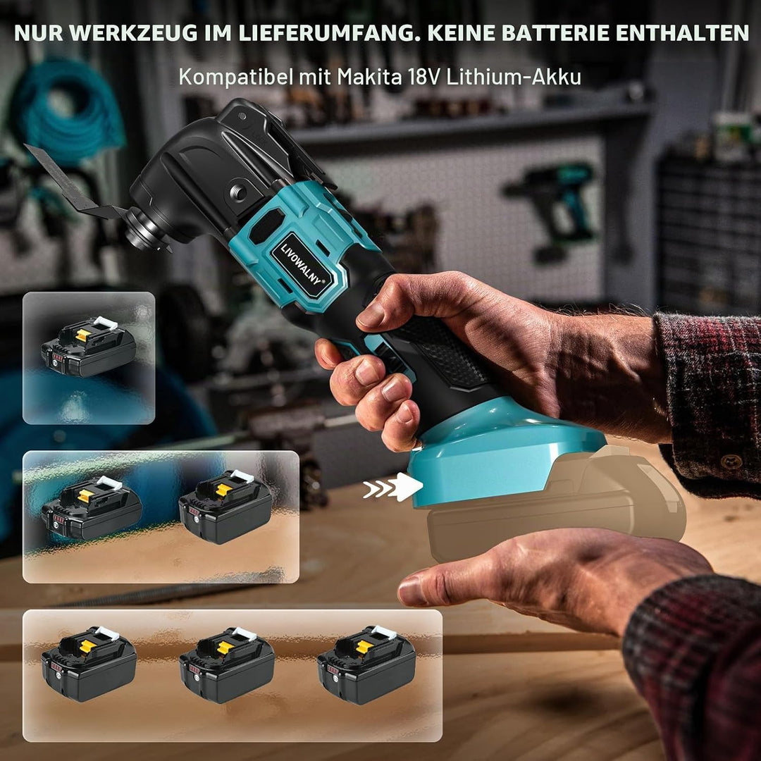 LIVOWALNY Akku-Multifunktionswerkzeug, Oszillierwerkzeug, Multitool Kompatibel mit Makita 18V, 6-Gan