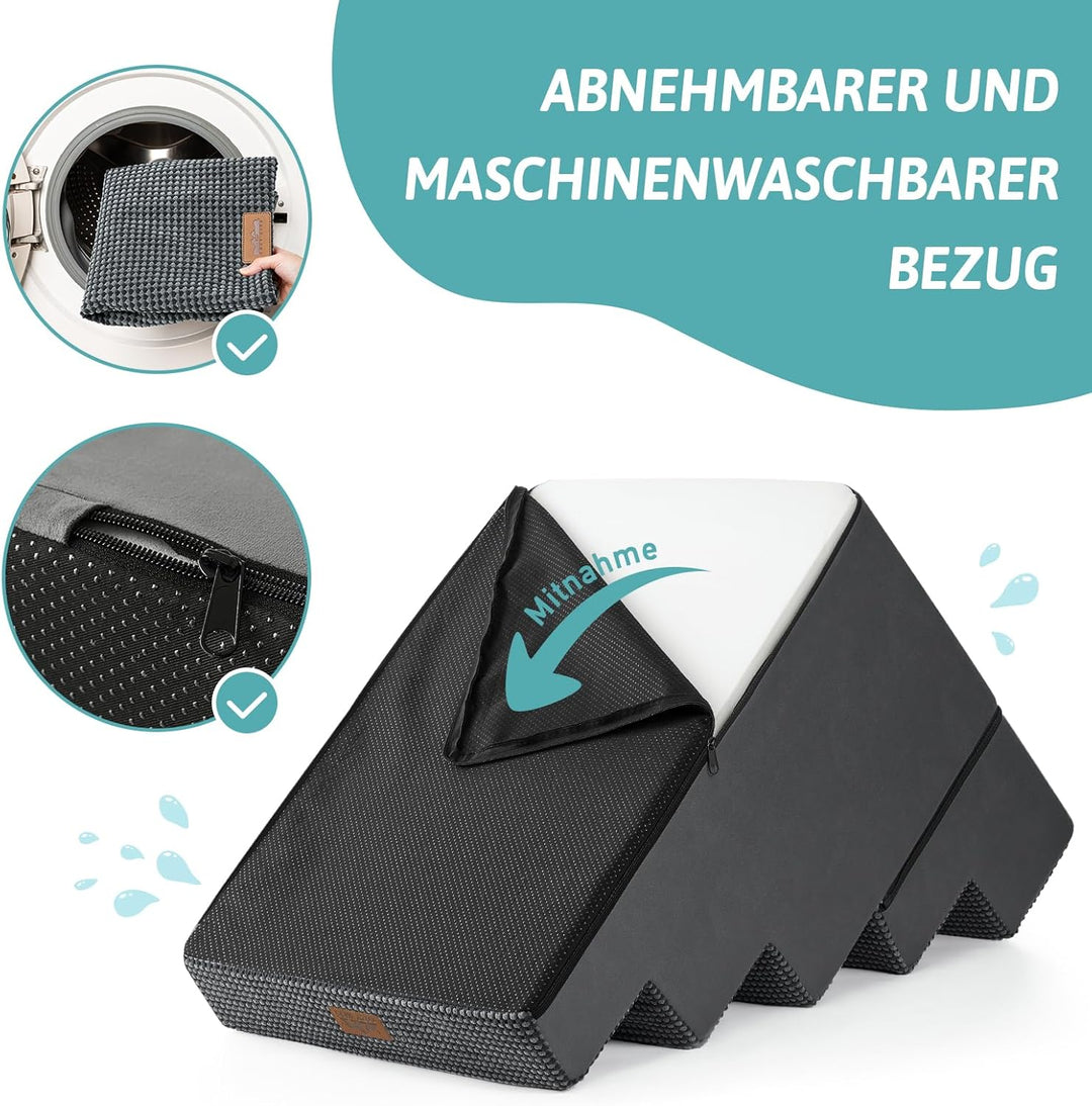 Hundetreppe, 5 Stufen Multifunktionale aus Hochdichtem Schaumstoff für Bett Couch Sofa, 60cm Hoch Ab
