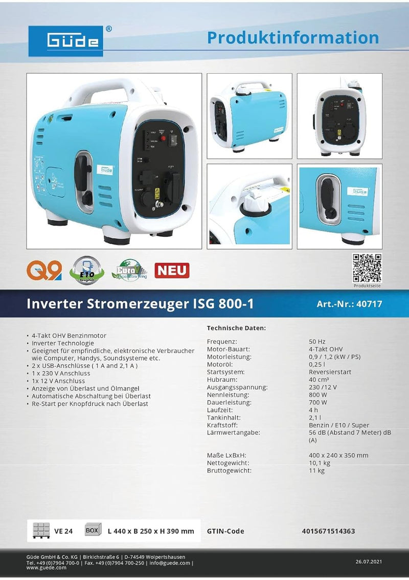 Güde Inverter Stromerzeuger ISG