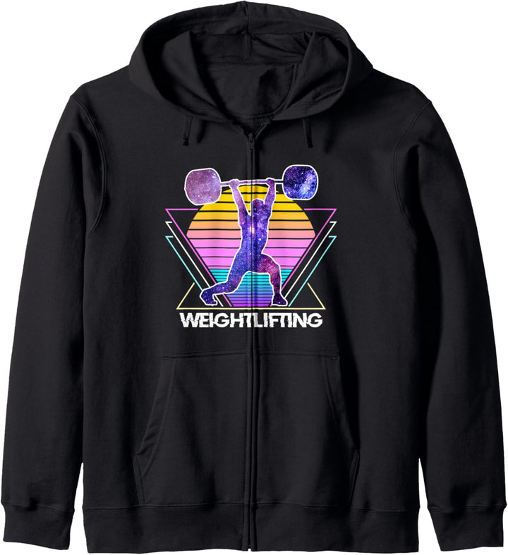 Gewichtheben Sport Retro Vintage Vaporwave Gewichtheber Kapuzenjacke