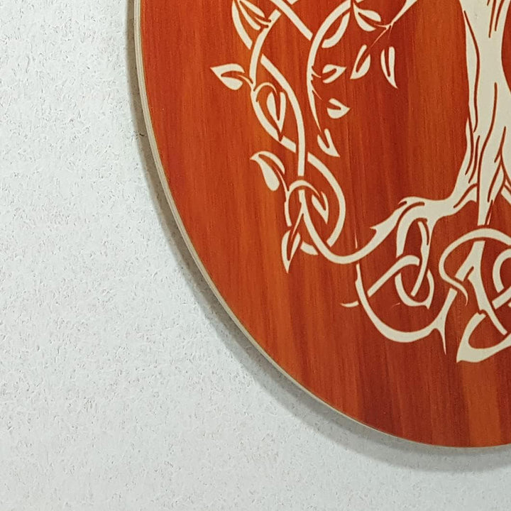 Kunst und Glas BAUM DES LEBENS aus Holz Deko gross Ø 40cm · Wanddeko Lebensbaum nachhaltig aus Natur