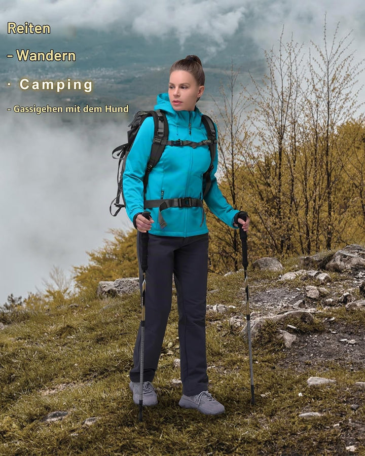 33,000ft Damen Softshelljacke Wasserdichte Winddichte Funktionsjacke Atmungsaktive Übergangsjacke Le
