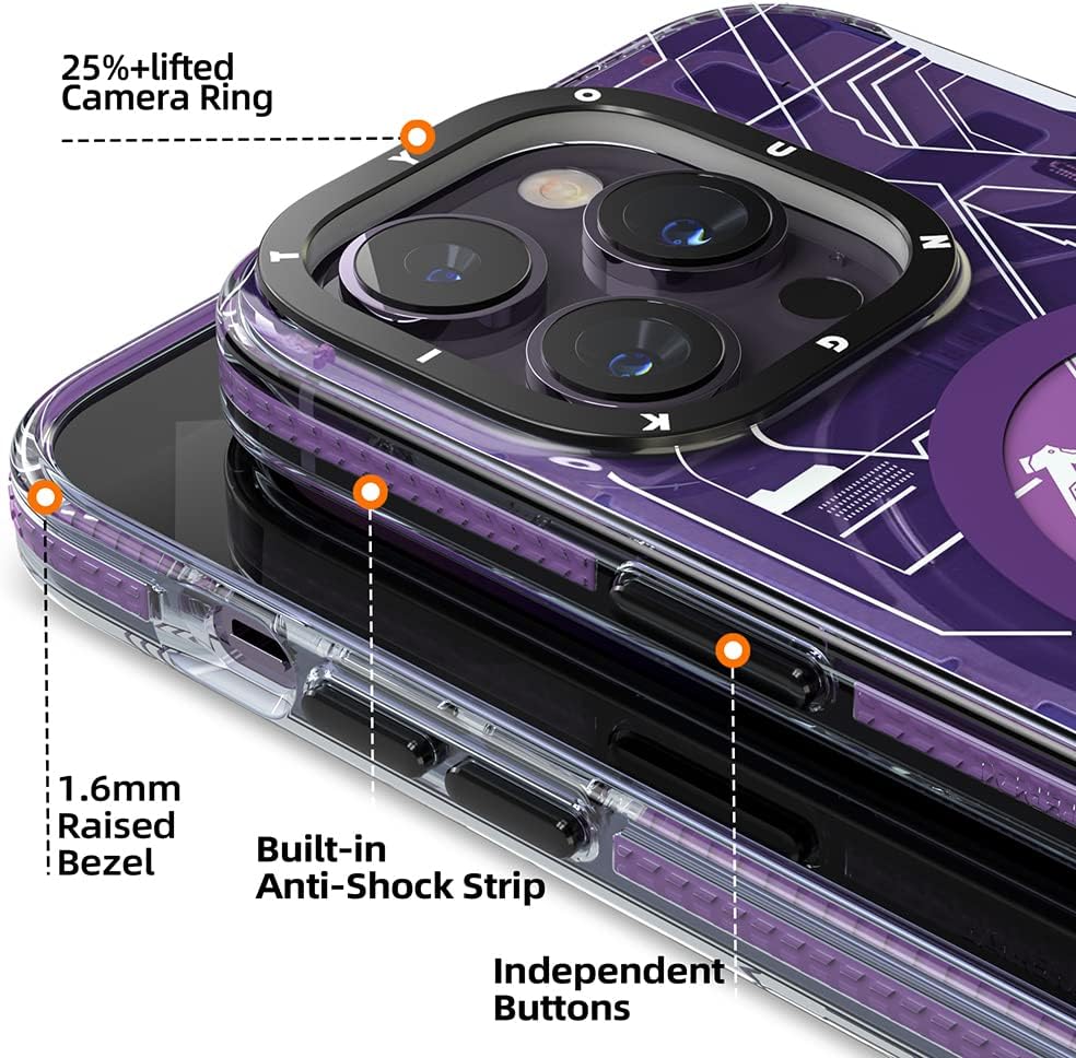 YOUNGKIT für iPhone 14 Pro Hülle, Stossfeste Schutzhülle Magnetisches Kabelloses Laden, Leiterplatte