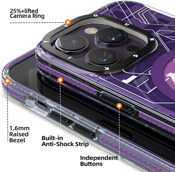 YOUNGKIT für iPhone 14 Pro Hülle, Stossfeste Schutzhülle Magnetisches Kabelloses Laden, Leiterplatte