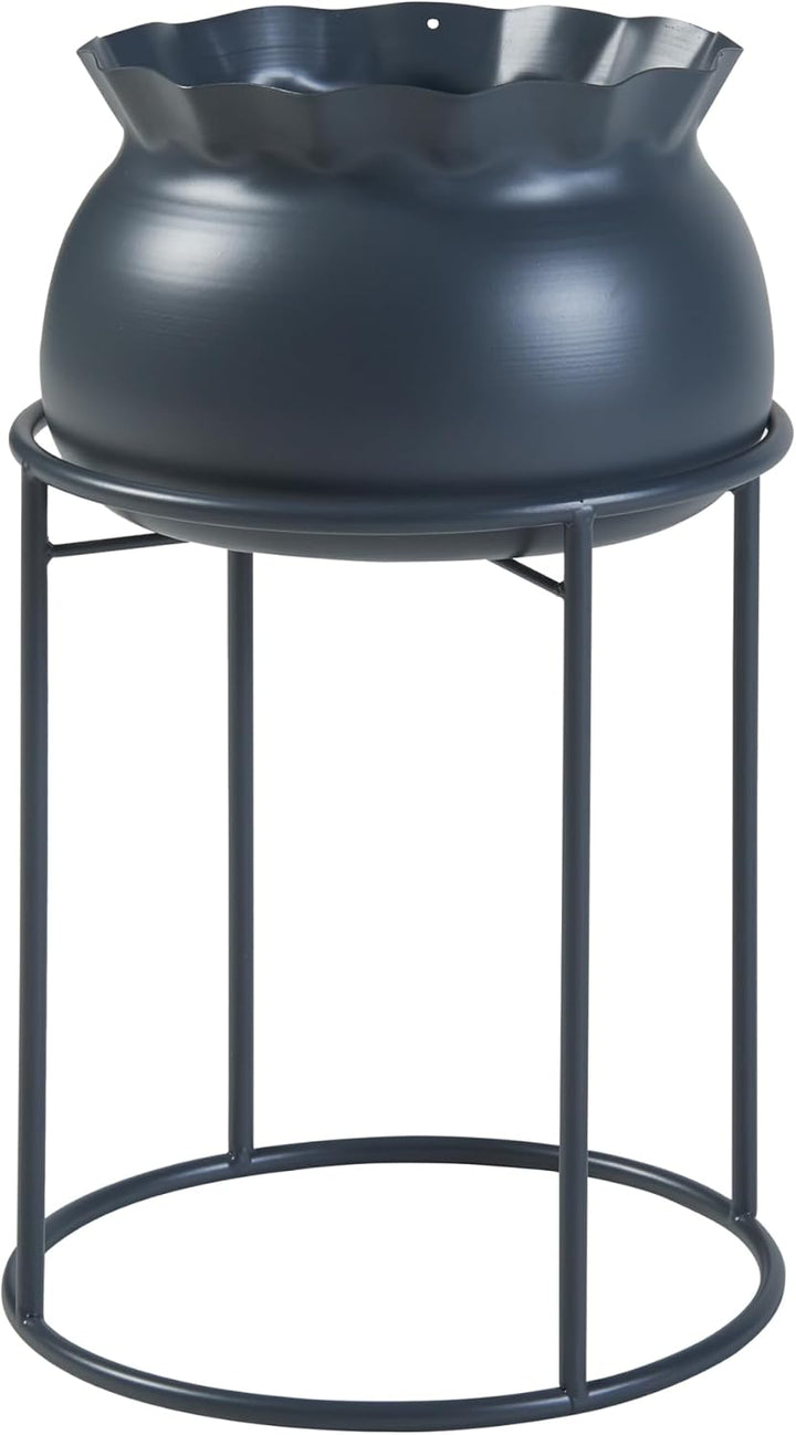 [en.casa] Blumenständer Assen Pflanzenständer mit Blumentopf Metall Schwarz Pflanzenregal 38 x 23,5
