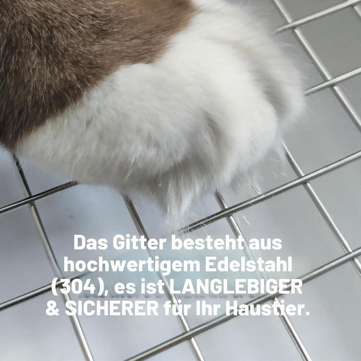 Oncpcare 22x18 Super Grosse Kaninchentoilette mit 2 Rosten (Metall &amp; Kunststoff), Hasenklo für Käfig