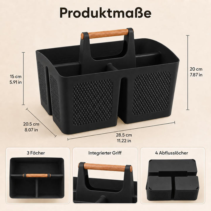 ALINK Portable Dusche Caddy Korb mit Fächern, Kunststoff geteilt Reinigung Caddy Organizer Storage T