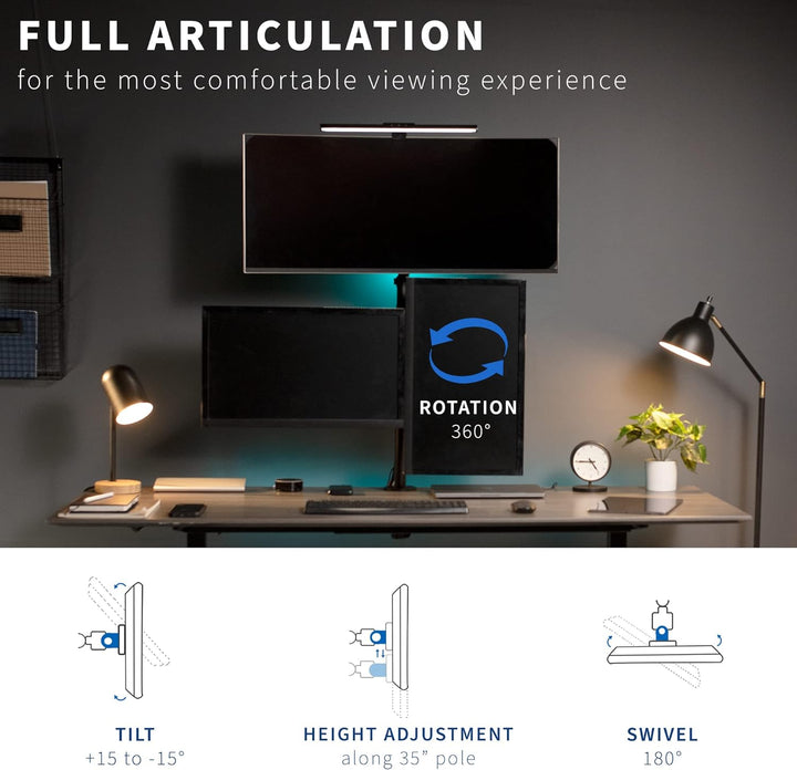 VIVO Dreifach-LCD-Monitor Tischhalterung Heavy Duty Ständer & voll einstellbare 3 Bildschirm bis zu
