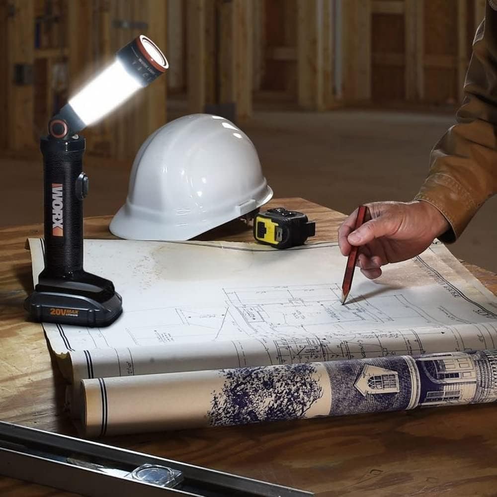 WORX WX027.9 LED Lampe 4-in-1 - aufladbare Multifunktions-Lampe - 20V - 120-510 Lumen für Camping, R