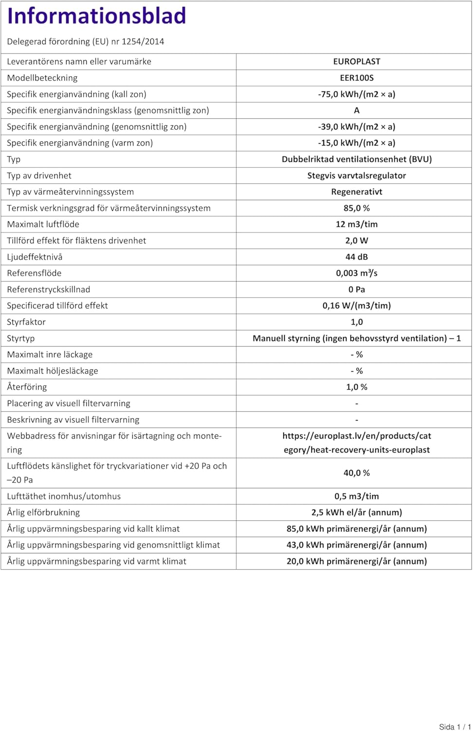 EUROPLAST 100mm Dezentrale Lüftung mit Wärmerückgewinnung - Wandlüfter Lüfter Lüftungsanlage Belüftu