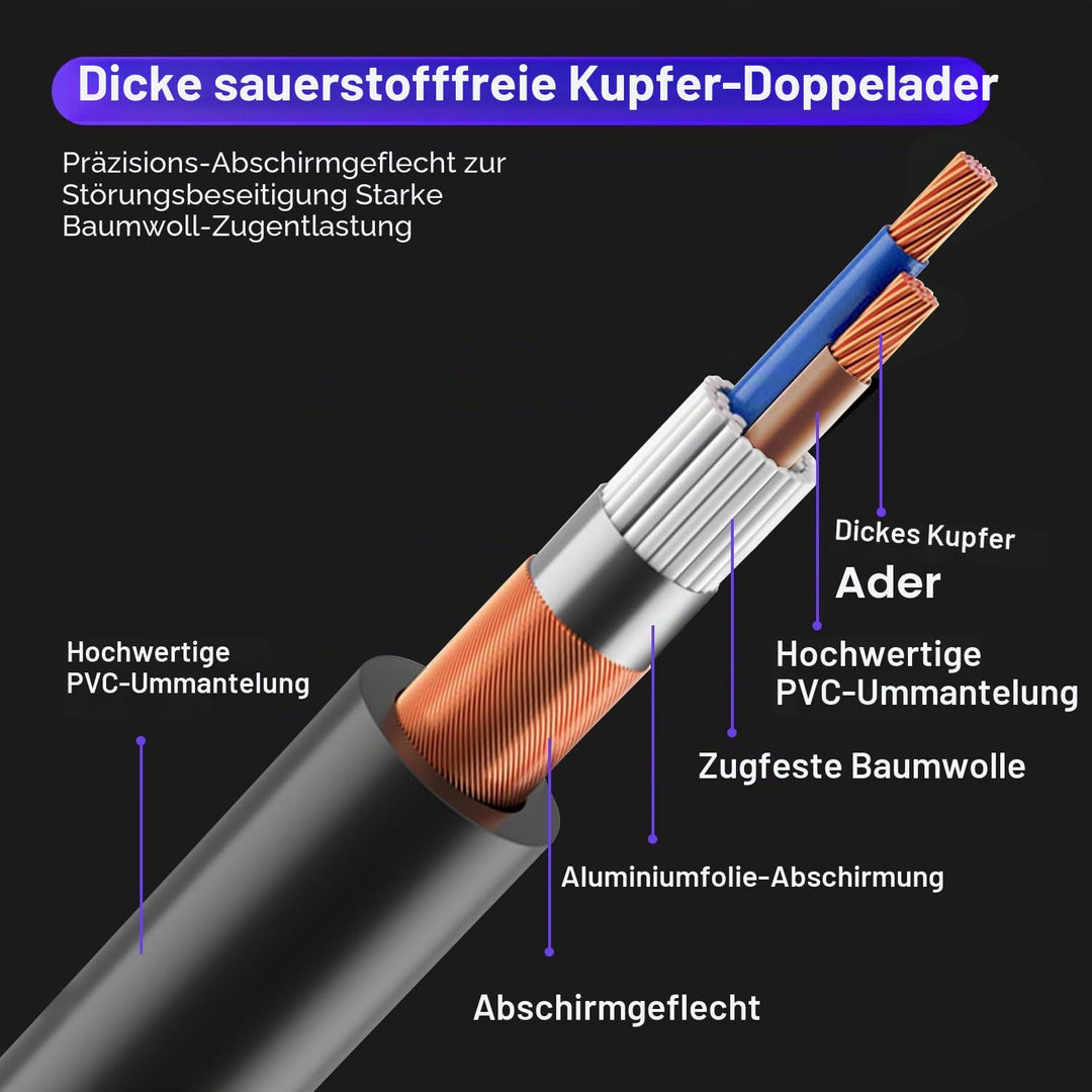 Czgor DMX Kabel 1.2M 6 Stück, Flexibles 3-Pin Signal XLR Männchen zu Weibchen DMX Kabeldraht, Geeign