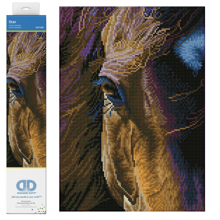 DIAMOND DOTZ DD7.060 Malset, mittelgross, DD7, Leinen Polyester, Star, 29.5 x 41.5cm 29.5 x 41.5cm S