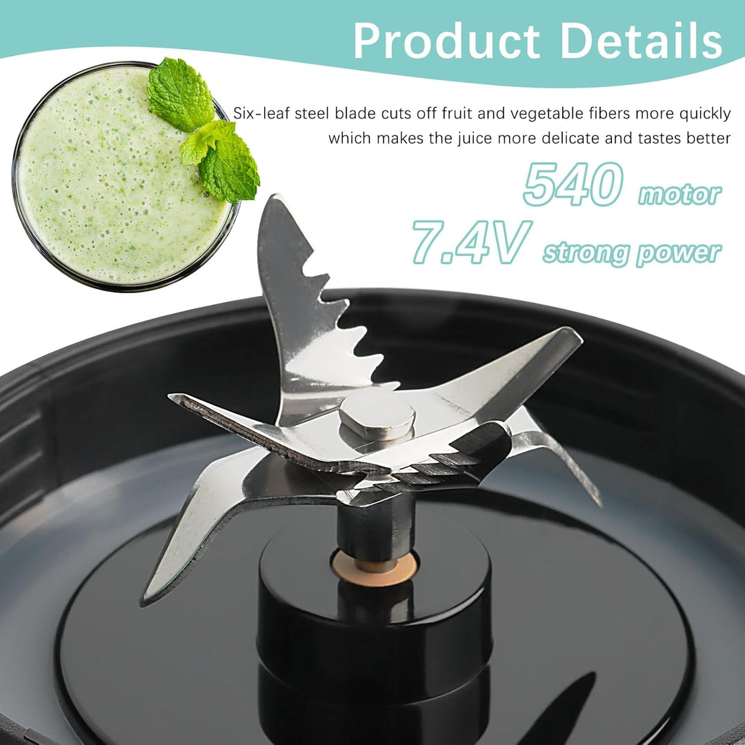 Talifoca 500ml Tragbarer Mixer für Smoothies und Shakes, Standmixer To Go mit 6-Klingen Edelstahl, W