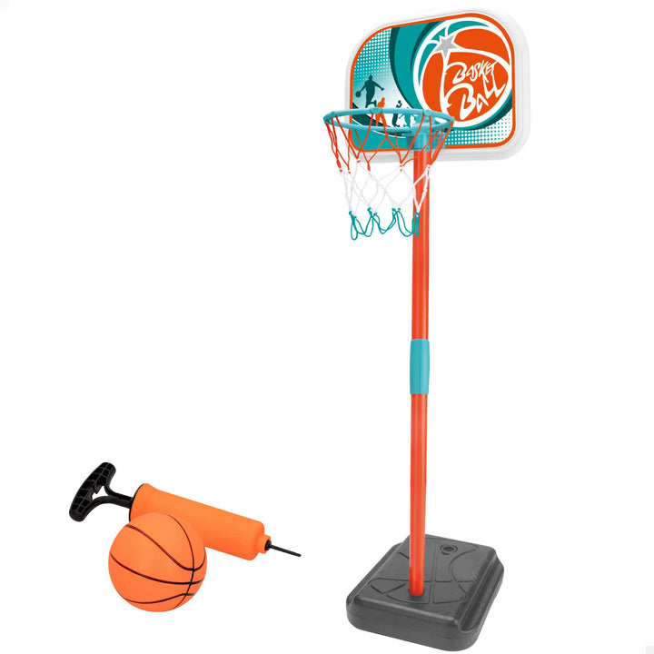 ColorBaby - Tragbarer Korb für den Aussenbereich, Masse 33 x 29 x 106 cm, inklusive Basketball und M