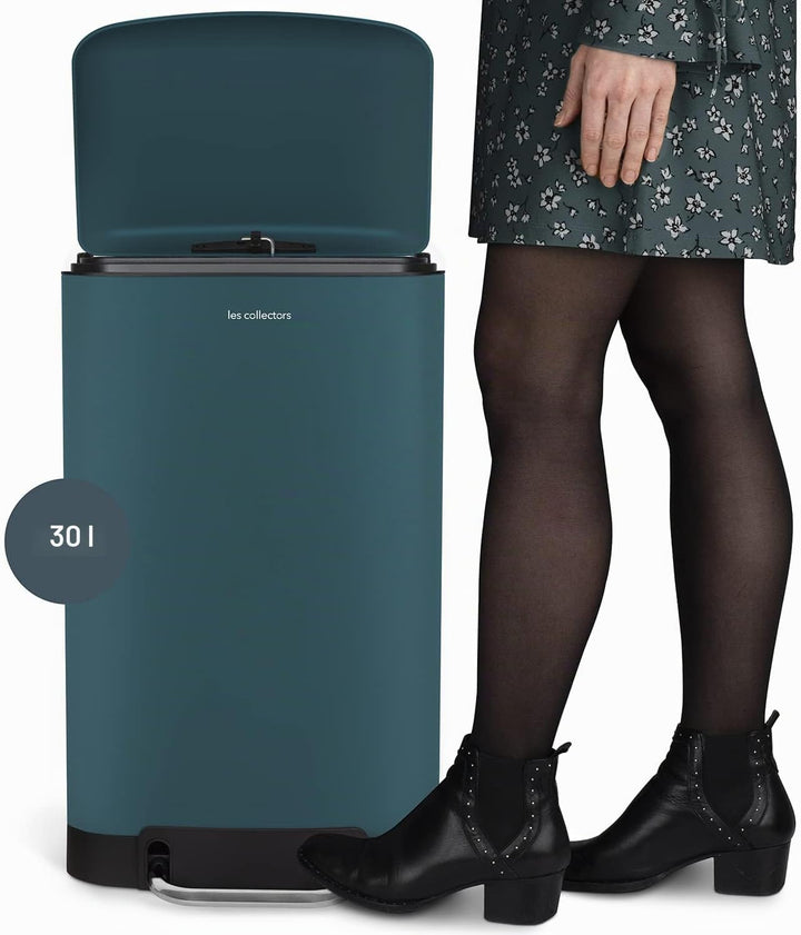 Les Collectors n°716 Edelstahl-Mülleimer, 30 L Fassungsvermögen, Kompakt, Praktisch, Herausnehmbarer