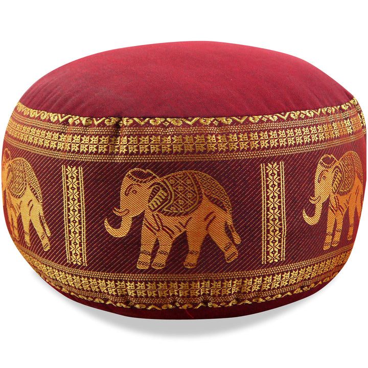 livasia Meditationskissen Thaiseide - Ø 32x20cm - Yogakissen klein mit Kapok, Pouf, Bodenkissen Yoga