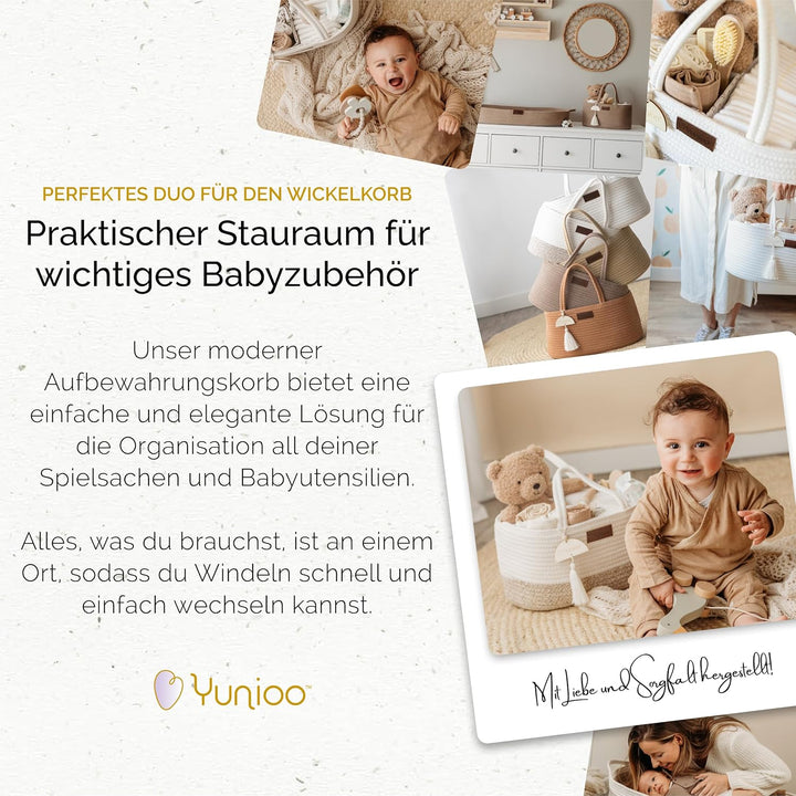 Yunioo Baby Wickel Organizer für Wickelutensilien und Wickeltisch zubehör, Wickeltisch Organizer, Wi