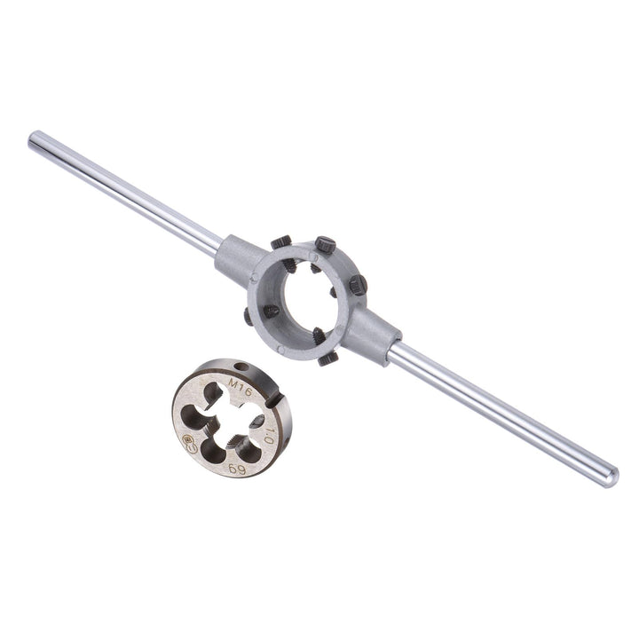 CoCud Die Stock Griff Set, M16x1 Gewindeschneideisen & Passendes 38mm Aussendurchmesser / M12-M16 Ge