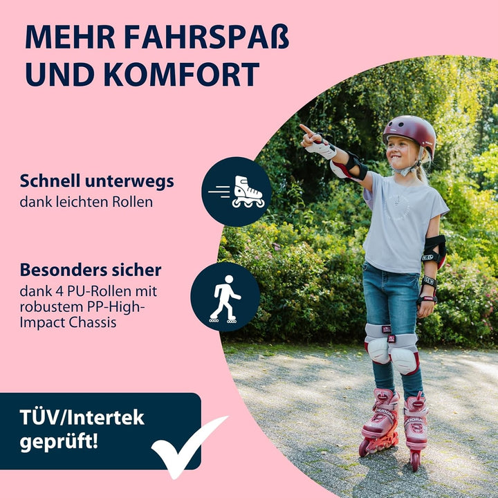 HUDORA Inline Skates Mia / Leon 2.0 - Inliner für Kinder / Jugendliche &amp; Erwachsene in versch. Gröss