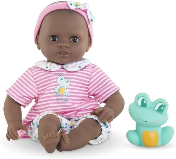 Corolle erste Babypuppe, Baby Bain, 9000100660 Badebaby Alyzée, Weichkörper-Badepuppe mit Badetier,