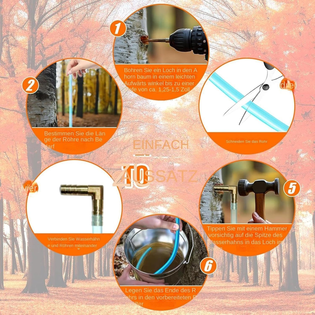 5 Sets Maple Syrup Tapping Kit, Include 5Taps 5Pcs Tubing 5Pack Filters 5Pack 5L Bags, Sap Collectio