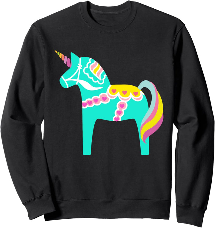 Dala Horse Einhorn Schwedisches Pferd Nordic Pastellgrün Sweatshirt