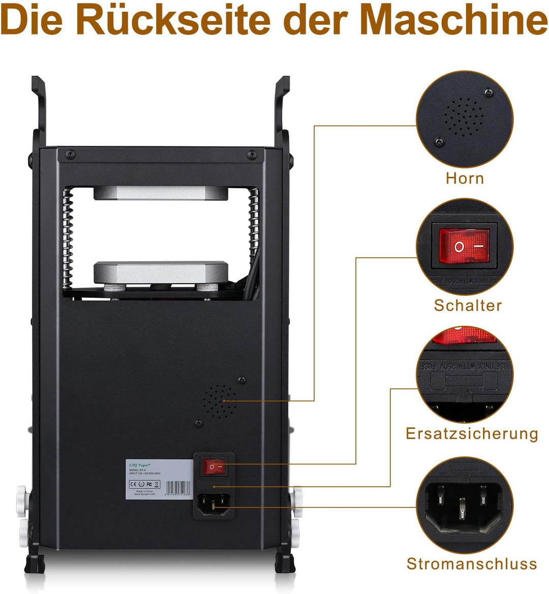 LTQ Vapor Rosin Presse 4 Tonnen Maschine 600 W Kolophonium-Extraktionsmaschine KP-4 für Kolophonium