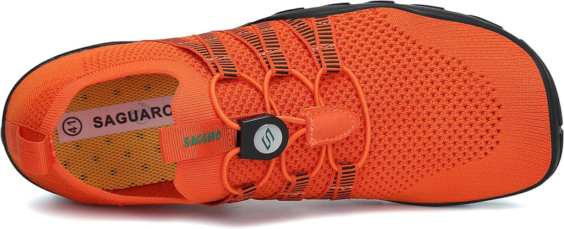 SAGUARO Herren Badeschuhe Damen rutschfeste Sohle Schnell Trocknend Schwimmschuhe 37 EU Dunkelorange