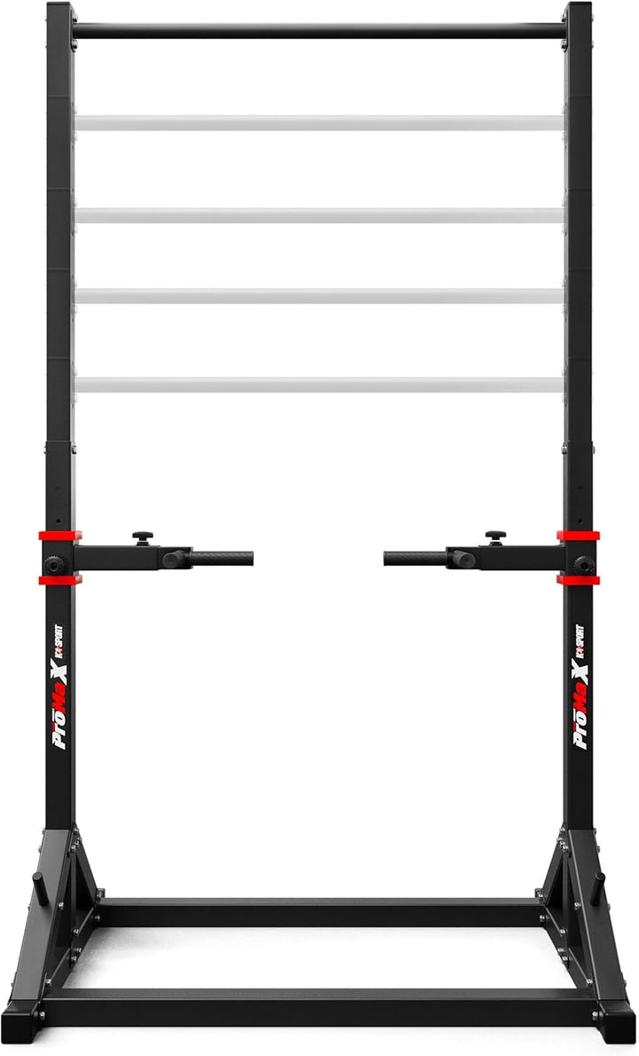 K-Sport: Stationäre Klimmzugstange + Dip Station bis 140kg belastbar, mit Pull-Up Bar & Halterung fü