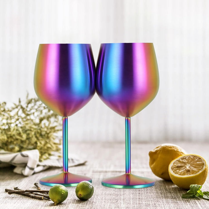 Livole Rotweingläser Set, 18Oz 550ml Weingläser aus Edelstahl, Champagner Gläser, Pokale Gross Bauch
