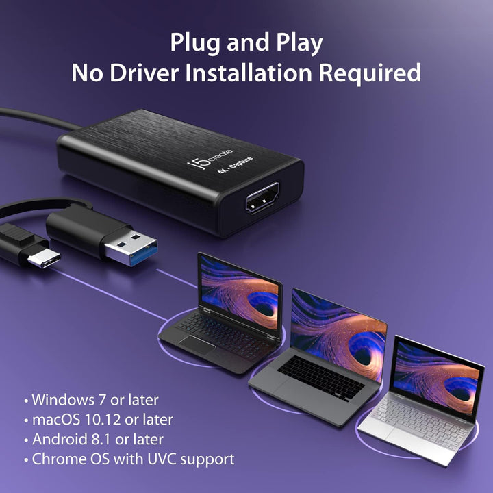 j5create 4K HDMI Video Capture Karte, DSLR Cam Link, Game Capture Adapter für Game Live, Broadcastin