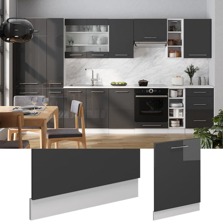 Vicco Geschirrspülblende Fame-Line, Anthrazit Hochglanz, 60 cm ohne Arbeitsplatte, Anthrazit Hochgla